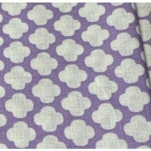 Purple & White Quatrefoil Cotton Fabric 14x44" for Quilting & Crafts
